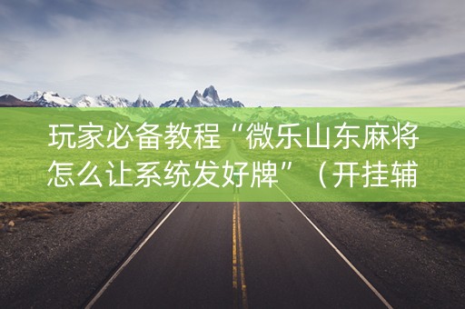 玩家必备教程“微乐山东麻将怎么让系统发好牌”（开挂辅助器插件)