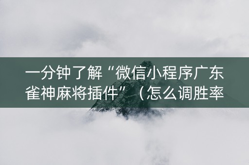 一分钟了解“微信小程序广东雀神麻将插件”（怎么调胜率)