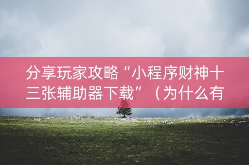 分享玩家攻略“小程序财神十三张辅助器下载”（为什么有人一直赢)