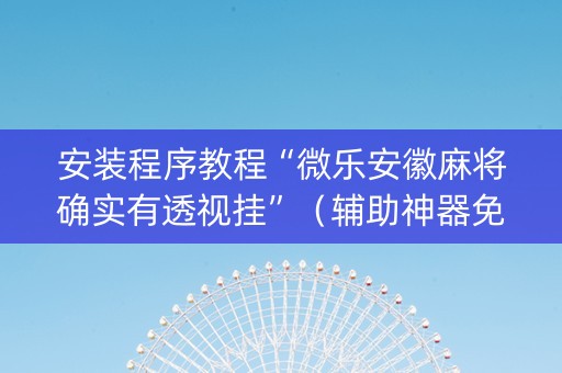安装程序教程“微乐安徽麻将确实有透视挂”（辅助神器免费)