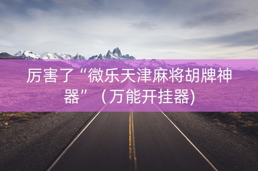 厉害了“微乐天津麻将胡牌神器”（万能开挂器)