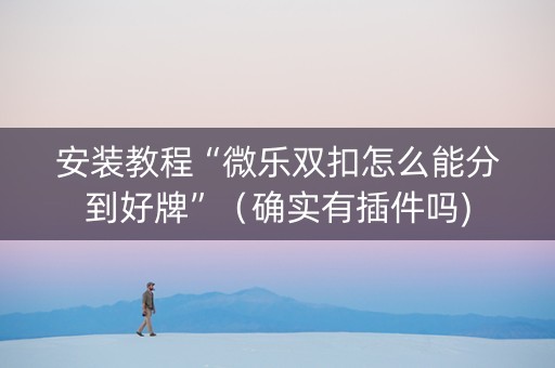安装教程“微乐双扣怎么能分到好牌”（确实有插件吗)