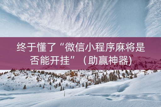 终于懂了“微信小程序麻将是否能开挂”（助赢神器)