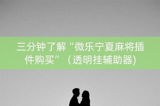 三分钟了解“微乐宁夏麻将插件购买”（透明挂辅助器)