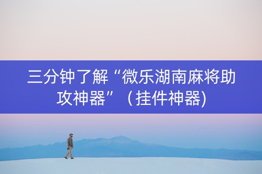 三分钟了解“微乐湖南麻将助攻神器”（挂件神器)