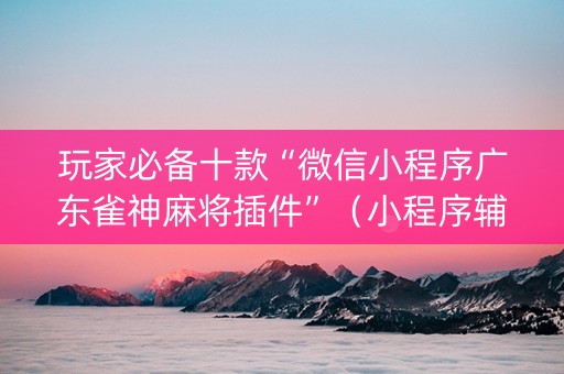 玩家必备十款“微信小程序广东雀神麻将插件”（小程序辅助软件)