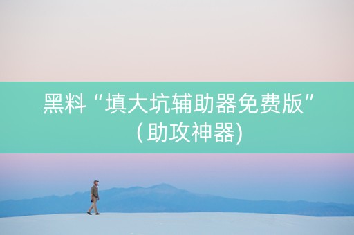 黑料“填大坑辅助器免费版”（助攻神器)