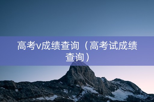 高考v成绩查询（高考试成绩查询）