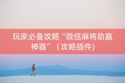玩家必备攻略“微信麻将助赢神器”（攻略插件)