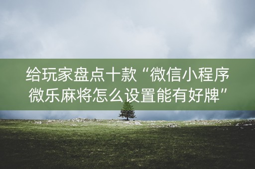 给玩家盘点十款“微信小程序微乐麻将怎么设置能有好牌”（如何让系统发好牌)