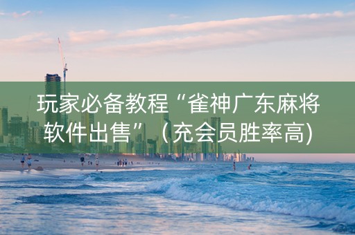 玩家必备教程“雀神广东麻将软件出售”（充会员胜率高)