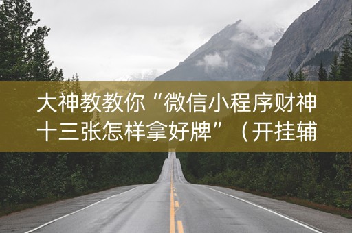 大神教教你“微信小程序财神十三张怎样拿好牌”（开挂辅助插件)