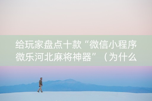 给玩家盘点十款“微信小程序微乐河北麻将神器”（为什么有人一直赢)