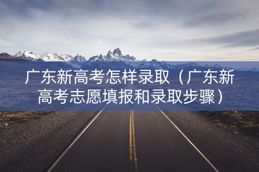 广东新高考怎样录取（广东新高考志愿填报和录取步骤）