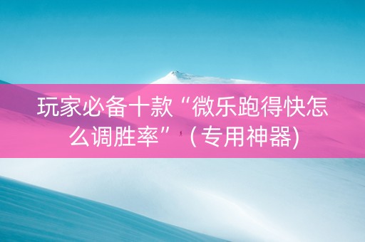 玩家必备十款“微乐跑得快怎么调胜率”（专用神器)