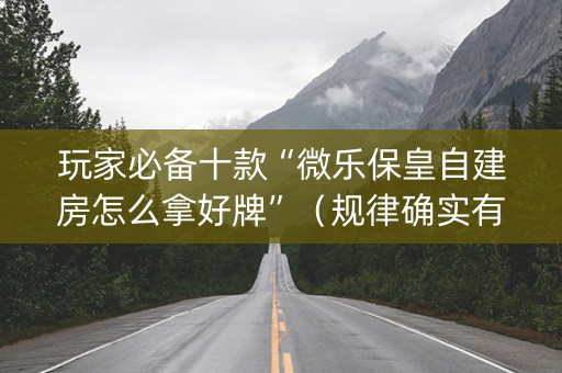 玩家必备十款“微乐保皇自建房怎么拿好牌”（规律确实有挂)