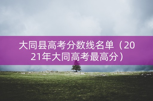 大同县高考分数线名单（2021年大同高考最高分）