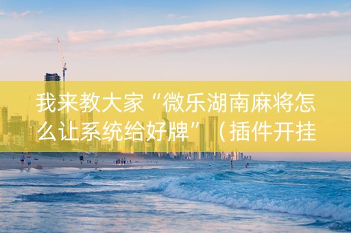 我来教大家“微乐湖南麻将怎么让系统给好牌”（插件开挂免费AI)