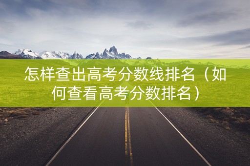 怎样查出高考分数线排名（如何查看高考分数排名）