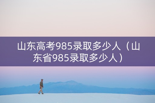 山东高考985录取多少人（山东省985录取多少人）