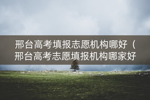 邢台高考填报志愿机构哪好（邢台高考志愿填报机构哪家好）