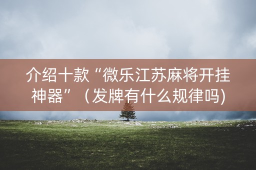 介绍十款“微乐江苏麻将开挂神器”（发牌有什么规律吗)
