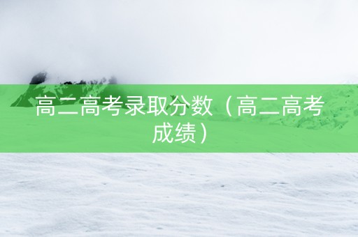 高二高考录取分数（高二高考成绩）