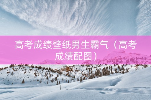 高考成绩壁纸男生霸气（高考成绩配图）