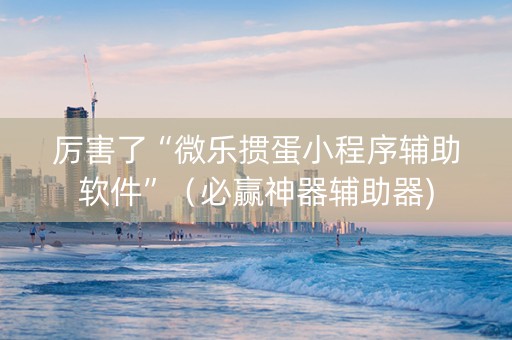 厉害了“微乐掼蛋小程序辅助软件”（必赢神器辅助器)
