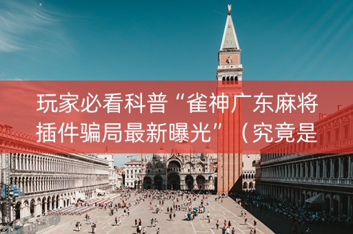 玩家必看科普“雀神广东麻将插件骗局最新曝光”（究竟是不是有挂)