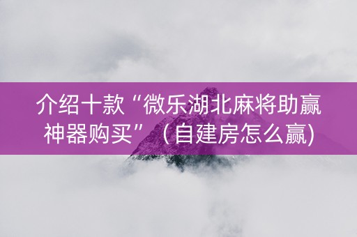介绍十款“微乐湖北麻将助赢神器购买”（自建房怎么赢)