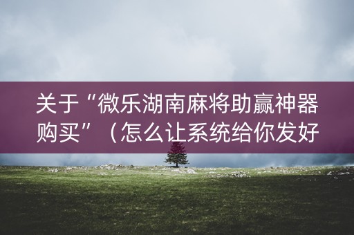 关于“微乐湖南麻将助赢神器购买”（怎么让系统给你发好牌)