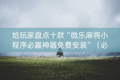 给玩家盘点十款“微乐麻将小程序必赢神器免费安装”（必赢神器辅助器)