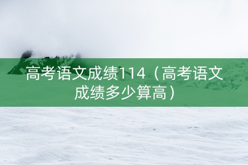 高考语文成绩114（高考语文成绩多少算高）
