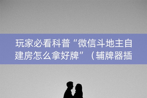玩家必看科普“微信斗地主自建房怎么拿好牌”（辅牌器插件购买)