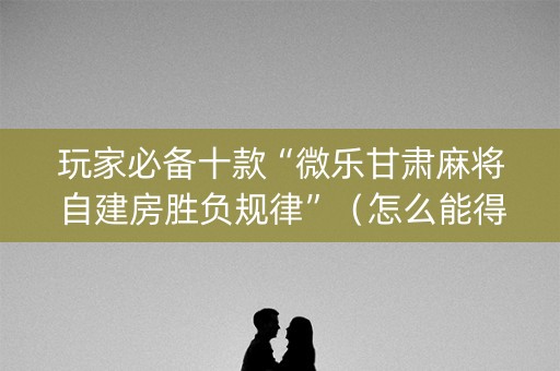 玩家必备十款“微乐甘肃麻将自建房胜负规律”（怎么能得到好牌)