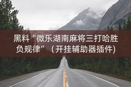 黑料“微乐湖南麻将三打哈胜负规律”（开挂辅助器插件)
