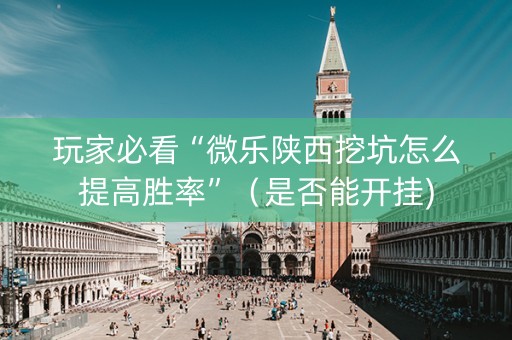 玩家必看“微乐陕西挖坑怎么提高胜率”（是否能开挂)