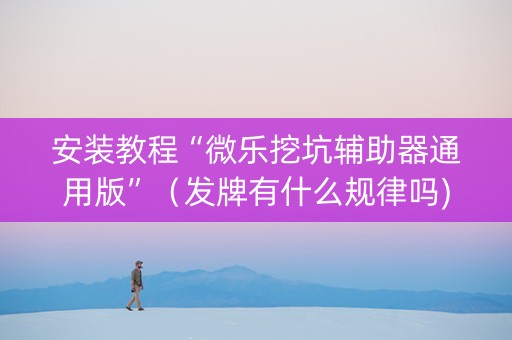 安装教程“微乐挖坑辅助器通用版”（发牌有什么规律吗)