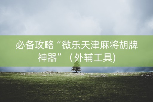 必备攻略“微乐天津麻将胡牌神器”（外辅工具)