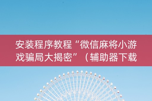 安装程序教程“微信麻将小游戏骗局大揭密”（辅助器下载)