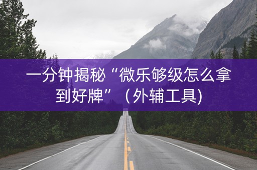 一分钟揭秘“微乐够级怎么拿到好牌”（外辅工具)