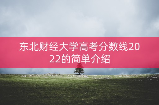 东北财经大学高考分数线2022的简单介绍