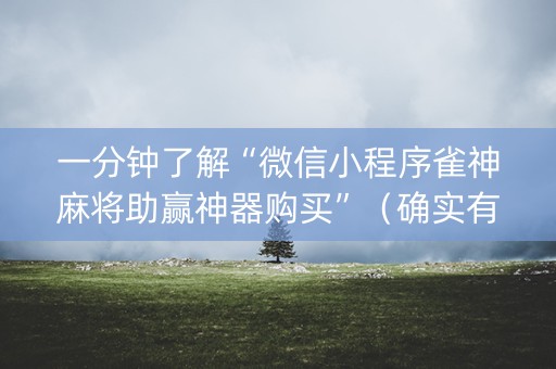 一分钟了解“微信小程序雀神麻将助赢神器购买”（确实有插件吗)