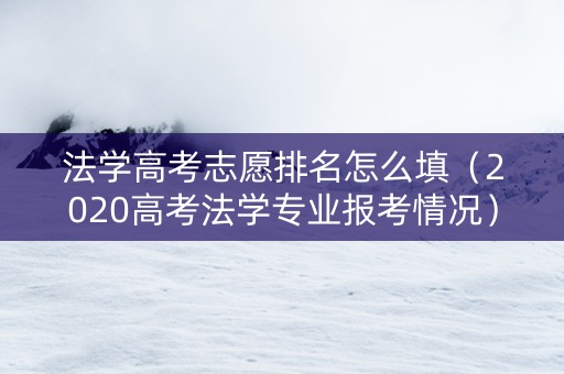 法学高考志愿排名怎么填（2020高考法学专业报考情况）