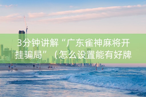 3分钟讲解“广东雀神麻将开挂骗局”（怎么设置能有好牌)