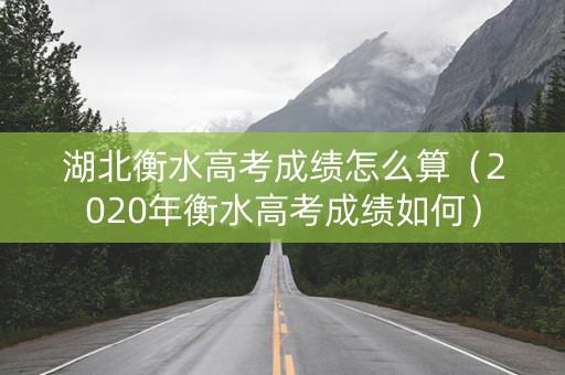 湖北衡水高考成绩怎么算（2020年衡水高考成绩如何）