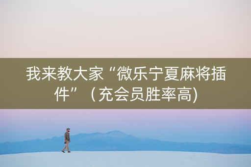 我来教大家“微乐宁夏麻将插件”（充会员胜率高)