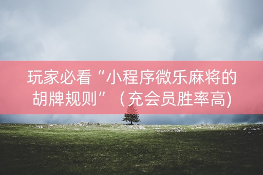 玩家必看“小程序微乐麻将的胡牌规则”（充会员胜率高)