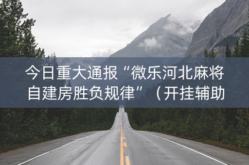 今日重大通报“微乐河北麻将自建房胜负规律”（开挂辅助器插件)